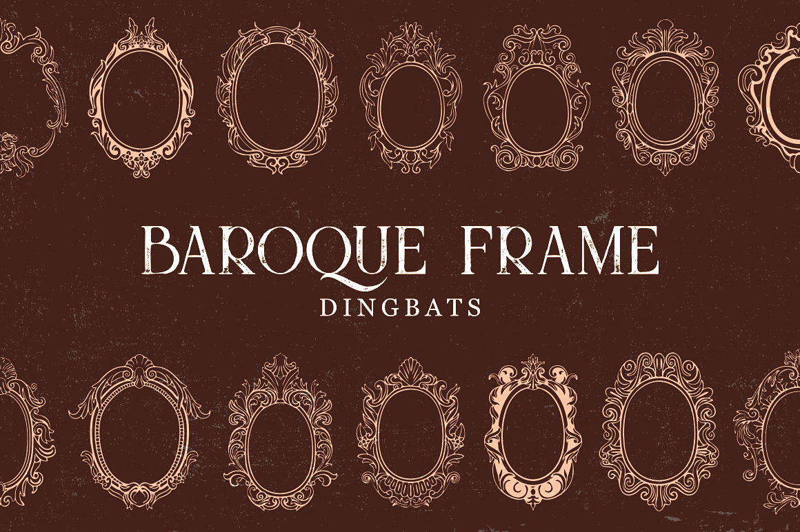 Baroque Frame Dingbat: Elegant Design with a Touch of History